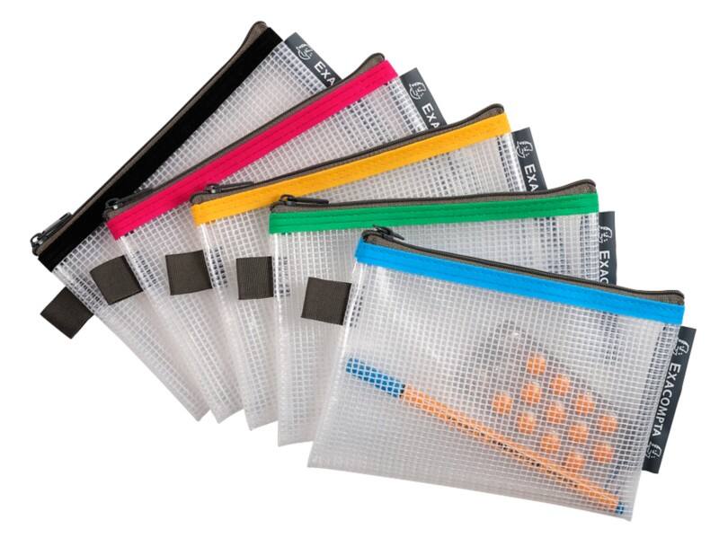 Exacompta Etuis met ritssluiting 34120E Ritssluiting PP (Polypropeen), EVA (Ethyleenvinylacetaat) 17 (B)0,4 (D)12 (H) cm Kleurenassortiment 10 Stuks