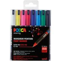 POSCA Lakmarker Kleurenassortiment Extra fijn Pak van 8