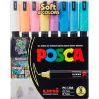 POSCA Pastel PC-1MR Lakmarker Kleurenassortiment Extra Fijn Kalligrafie 0,7 mm 8 Stuks