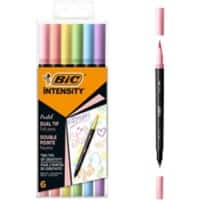 BIC Intensity Dual Pastel Viltstiften 0,7 mm Pastel kleurenassortiment 12 Stuks