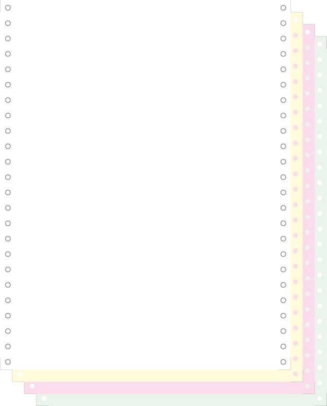 Exacompta Computerpapier 62424E 24 cm x 12" 56/53/53/57 g/m² Groen, roze, wit, geel 500 Vellen