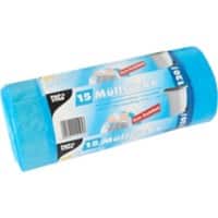 PAPSTAR Vuilniszakken 120 l Sluittouw Blauw 25 micron 15 Stuks