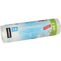 PAPSTAR Vuilniszakken 60 l Draaghandvat Transparant Draaglus 15 Stuks