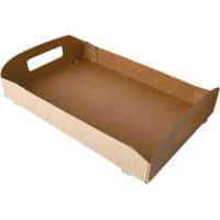 PAPSTAR pure Wegwerp Dienblad Papier Bruin 70 mm 10 Stuks