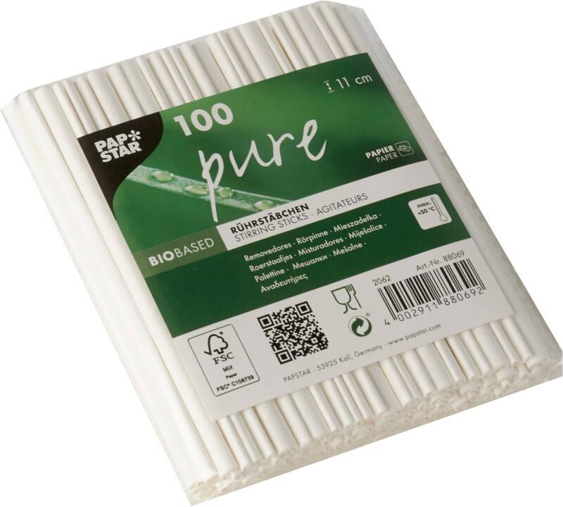 Papstar Roerstaafjes 88069 Wit 100 Stuks
