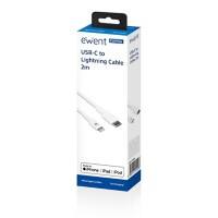 ewent USB-C naar Lightning kabel EW9916 Wit