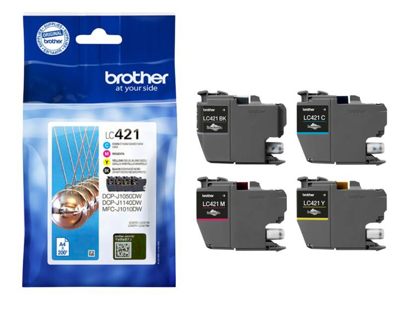 Brother LC421VAL Origineel Inktcartridge Zwart, cyaan, magenta, geel Multipak  4 Stuks