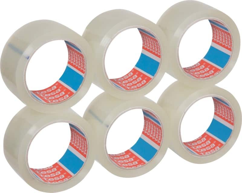 tesa Verpakkingstape tesapack Strong Transparant 50 mm (B) x 66 m (L) PP (Polypropeen) 6 Rollen