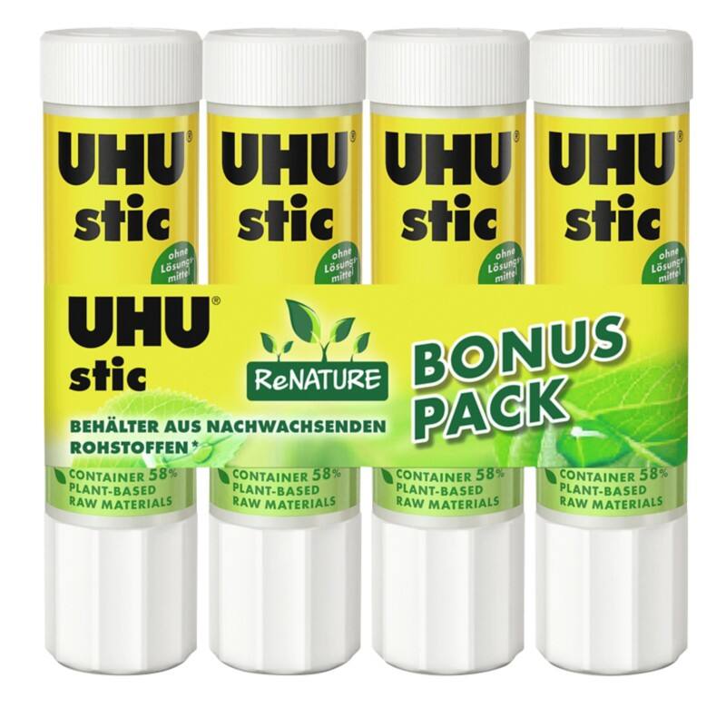 UHU Lijmstift ReNATURE 21 g Transparant 48200 4 Stuks à 21 g
