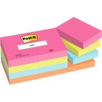 Post-it Super Sticky Gekleurde memoblaadjes 38 x 51 mm Blauw, groen, oranje, roze Blanco 12 blokken van 100 vel