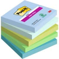 Post-it Super Sticky Notes Oasis 76 x 76 mm Kleurenassortiment 90 Vellen Pak van 5