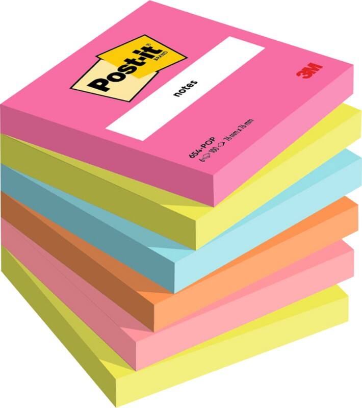 Post-it Sticky Notes Poptimistic 76 X 76 mm Kleurenassortiment 100 Vellen Pak van 6