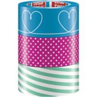 tesa Verpakkingstape tesapack Roze, blauw, wit 50 mm (B) x 25 m (L) 3 Rollen
