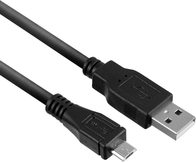 ACT USB A Male USB-kabel USB Micro B Male AC3000 Zwart 1 m