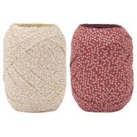 Braun & Company Cadeaulint Bordeauxrood, crème 10 mm (B) x 12 m (L) Pak met 2 stuks