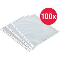 Niceday Showtassen A4 Reliëf Transparant 40 Micron PP (Polypropeen) Boven 11 Gaten 100 Stuks