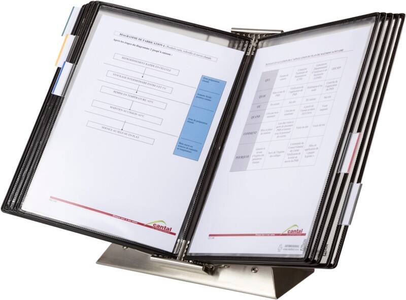 Djois Tarifold Zichtpanelensysteem 10 Panelen A4 Zwart