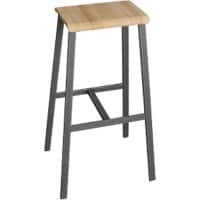 Hammerbacher Barkrukken VSMP1/F/T Eiken Fineer met massief hout 350 x 770 x 260 mm 2 stuks