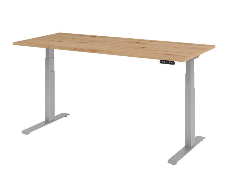 Hammerbacher VXDKB Elektrisch hoogteverstelbaar Zit-sta-bureau Eiken C-Voet 1.800 (B) x 800 (D) x 1.290 (H) mm Spaanplaat, Staal
