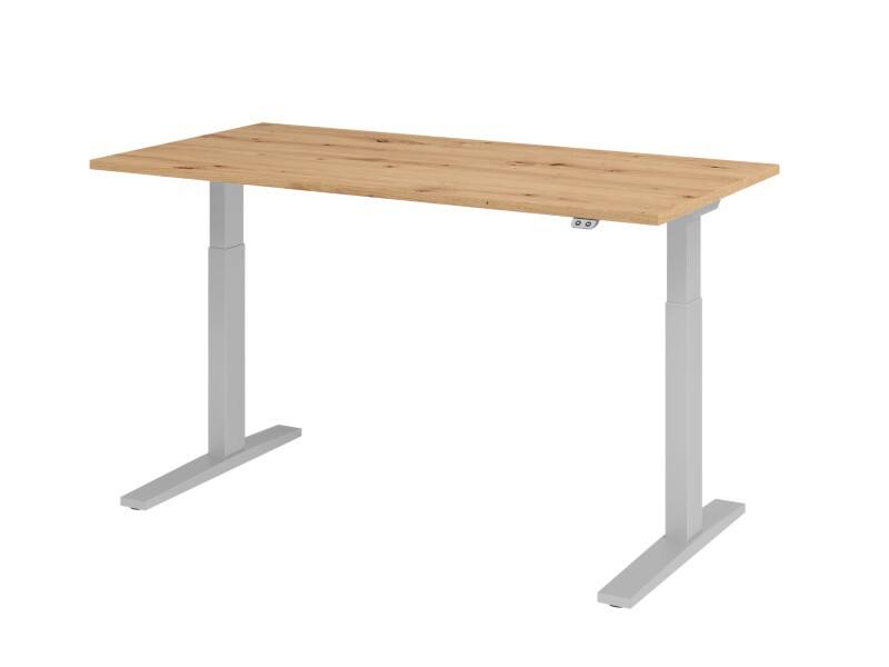 Hammerbacher VXMKA Elektrisch hoogteverstelbaar Zit-sta-bureau Eiken C-Voet 1.600 (B) x 800 (D) x 1.200 (H) mm Spaanplaat, Staal