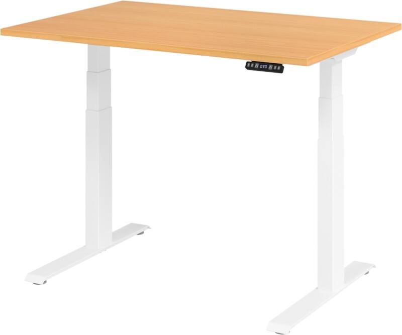 Hammerbacher VXDKB Elektrisch hoogteverstelbaar Zit-sta-bureau Beuken C-Voet 1.200 (B) x 800 (D) x 1.290 (H) mm Spaanplaat, Staal