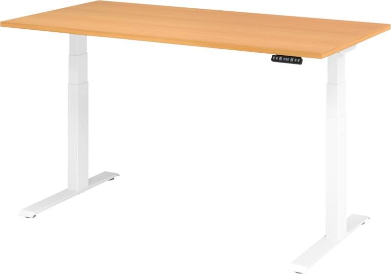 Hammerbacher VXDKB Elektrisch hoogteverstelbaar Zit-sta-bureau Beuken C-Voet 1.600 (B) x 800 (D) x 1.290 (H) mm Spaanplaat, Staal