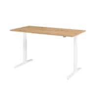 Hammerbacher VXMKA Elektrisch hoogteverstelbaar Zit-sta-bureau Eiken C-Voet 1,600 (B) x 800 (D) x 1,200 (H) mm Spaanplaat, Staal