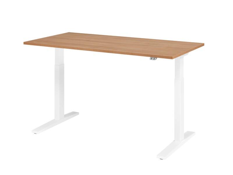 Hammerbacher VXMKA Elektrisch hoogteverstelbaar Zit-sta-bureau Walnoot C-Voet 1,600 (B) x 800 (D) x 1,200 (H) mm Spaanplaat, Staal