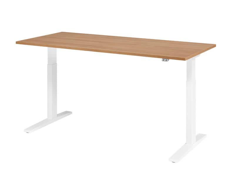 Hammerbacher VXMKA Elektrisch hoogteverstelbaar Zit-sta-bureau Walnoot C-Voet 1,800 (B) x 800 (D) x 1,200 (H) mm Spaanplaat, Staal