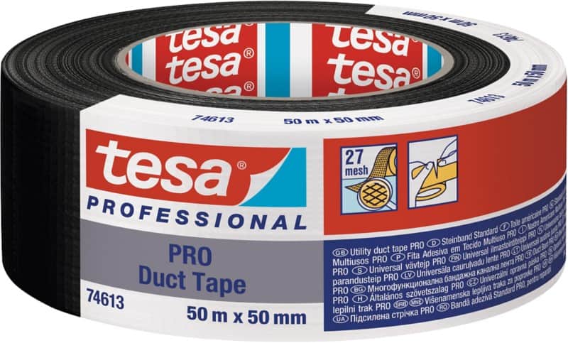 tesa Ducttape Zwart 50 mm (B) x 50 m (L) PE (Polyetheen)