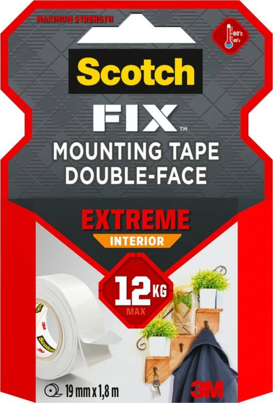 Scotch-Fix Extreme Interior Montagetape Wit 19 mm x 1,8 m
