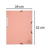 Exacompta Aquarel 3-klepsmap 55527E A4 Gewafeld karton Elastiek 320 x 240 mm Koraal 5 Stuks à 250 Vellen