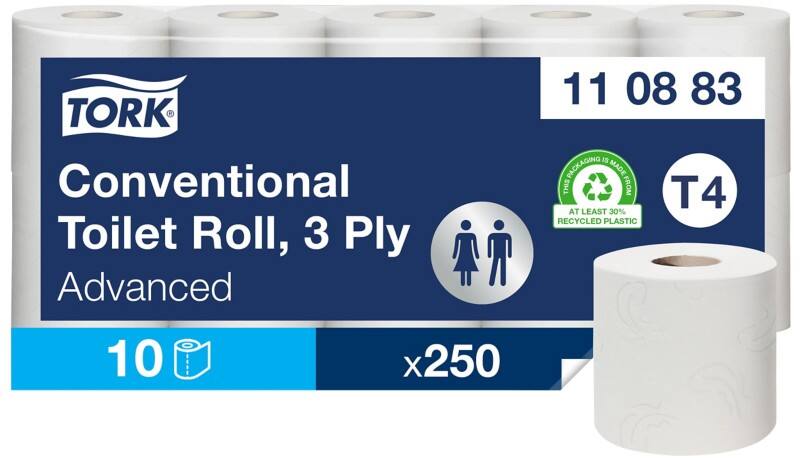 Tork Advanced Toiletpapier T4 3-laags 110883 10 Rollen à 250 Vellen