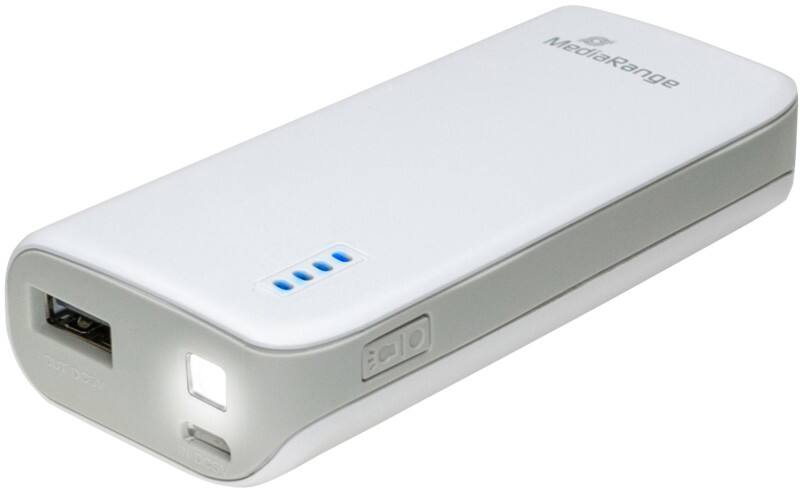 MEDIARANGE Powerbank MR751 5600 mAh Grijs, wit