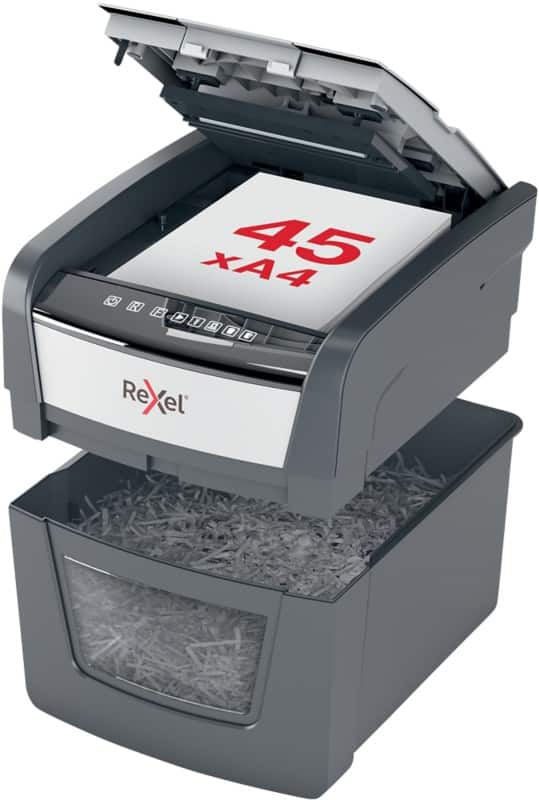 Rexel Automatische Papierinvoer Optimum AutoFeed+ Papierversnipperaar 50 Vellen Snippers Veiligheidsniveau P-4 20 L 45X