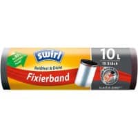 Swirl Tie Back Vuilniszak 10 l Zwart 15 Stuks