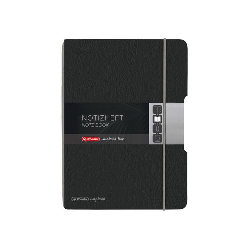 herlitz Schrift A5 Gestipt Karton 400g/m2 Zwart 80 Pagina's