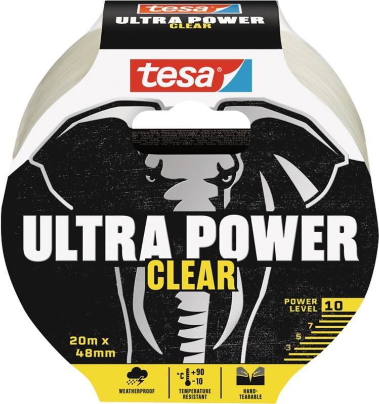 tesa Ducttape Ultra Power Clear Transparant 48 mm (B) x 20 m (L) PE (Polyetheen)