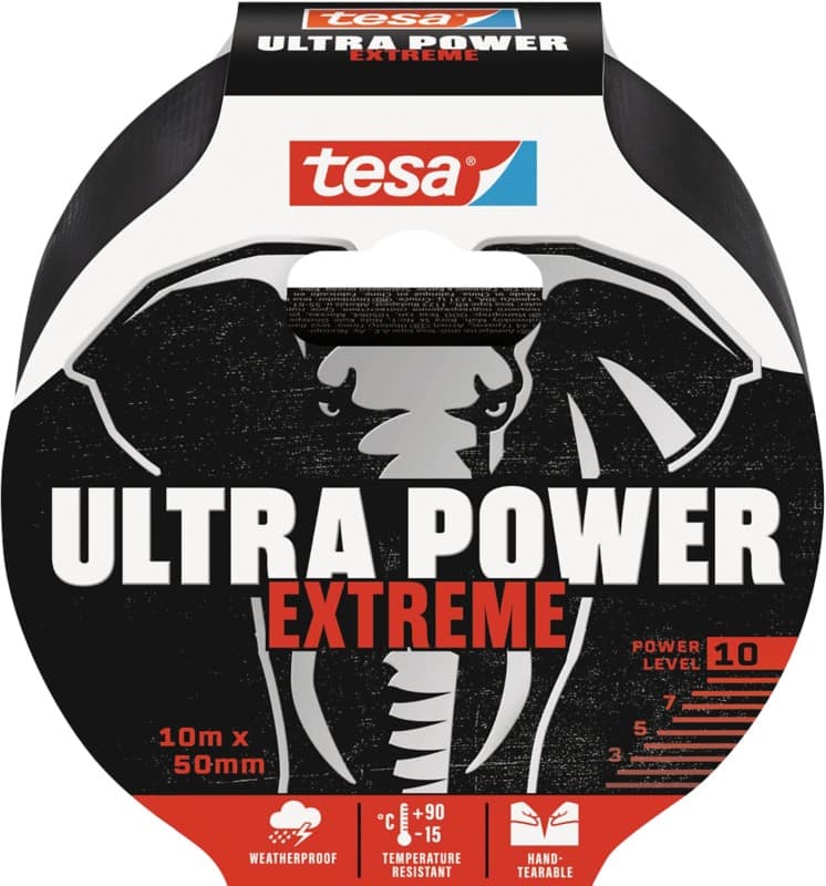tesa Ducttape Ultra Power Extreme Zwart 50 mm (B) x 10 m (L) PE (Polyetheen)