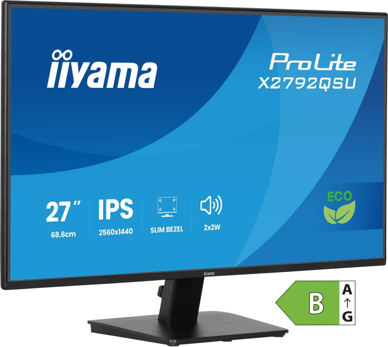 iiyama ProLite X2792QSU‑B1 27" Monitor Quad HD IPS LED 3 ms