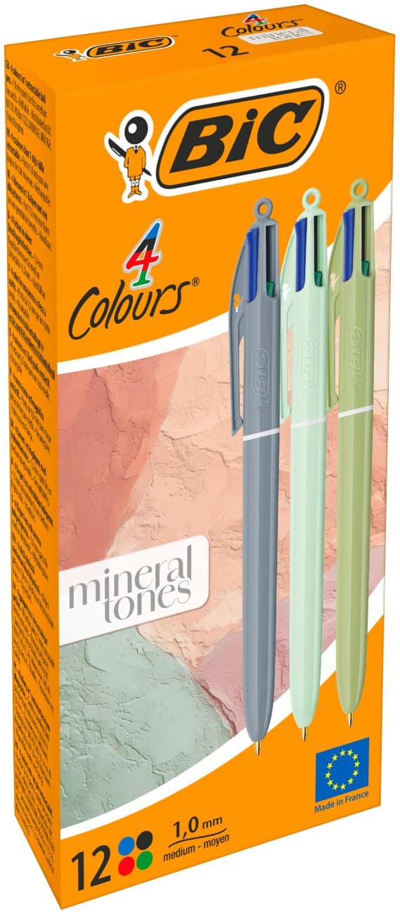 BIC 303301 Balpen Kleurenassortiment 0,32 mm Medium Balpen Navulbaar 12 Stuks