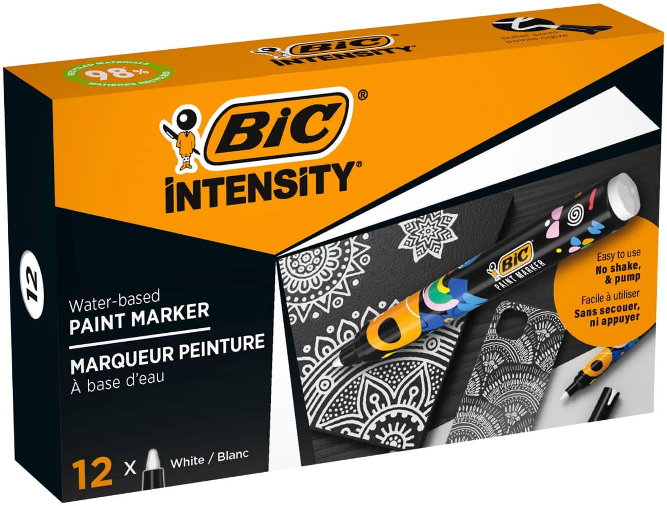 BIC Permanent Lakmarker Wit Medium Kegelvormig 2,3 mm 12 Stuks