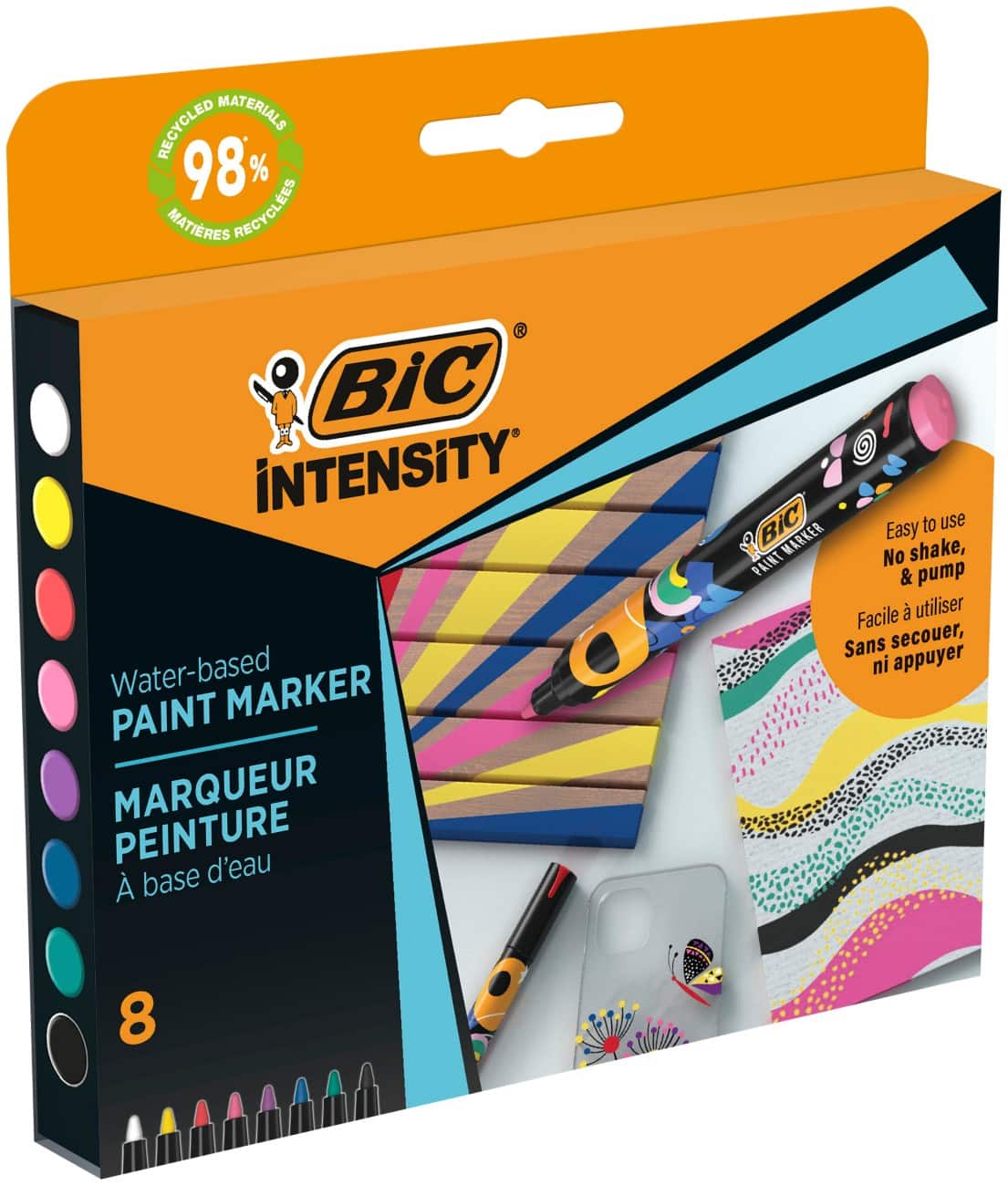BIC Permanent Lakmarker Kleurenassortiment Medium Kegelvormig 2,3 mm 8 Stuks