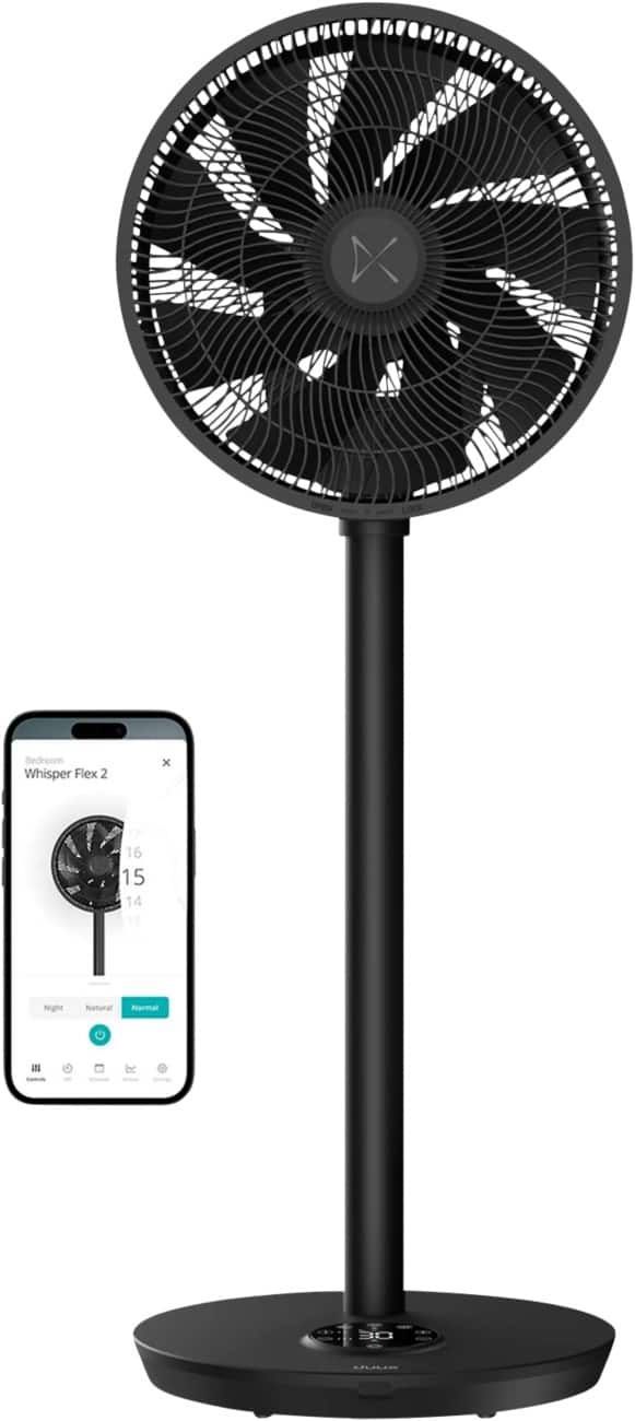 Duux Whisper Flex 2 Smart Standventilator In hoogte verstelbaar 26 Snelheden Zwart