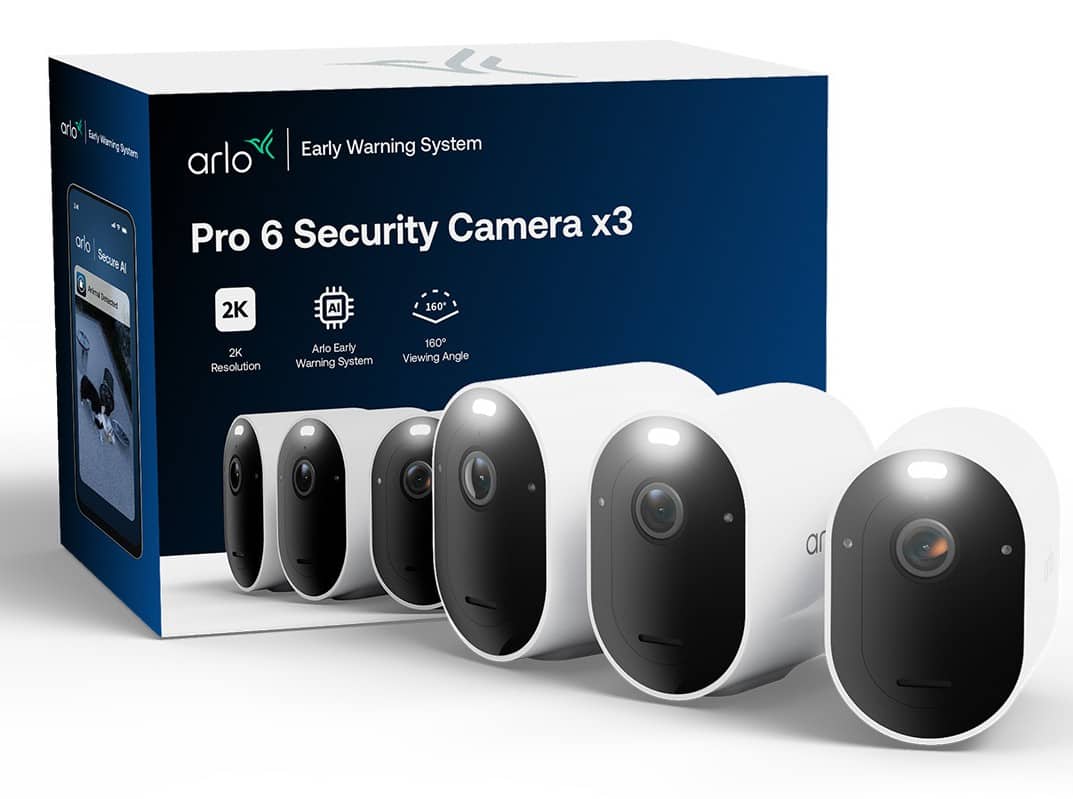 Arlo Pro 6 Beveiligingscamera 2K+ Set met 3 camera’s voor buitengebruik