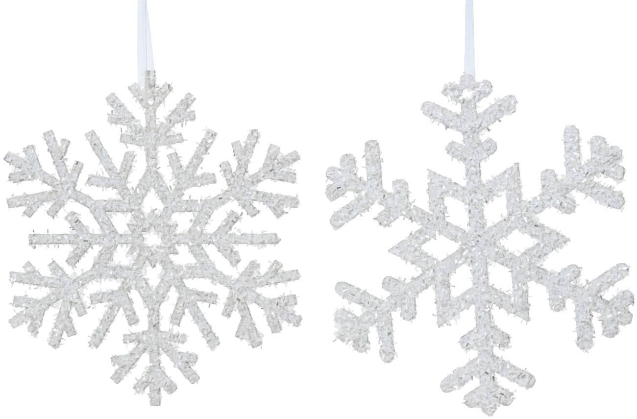 DECORIS Kerstbal Wit Sneeuwvlok Versiering 30 cm