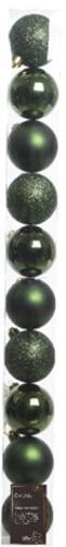 DECORIS Kerstbal Breukvast Groen 6 cm 10 Stuks