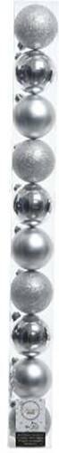 DECORIS Kerstbal Breukvast Zilver 6 cm 10 Stuks