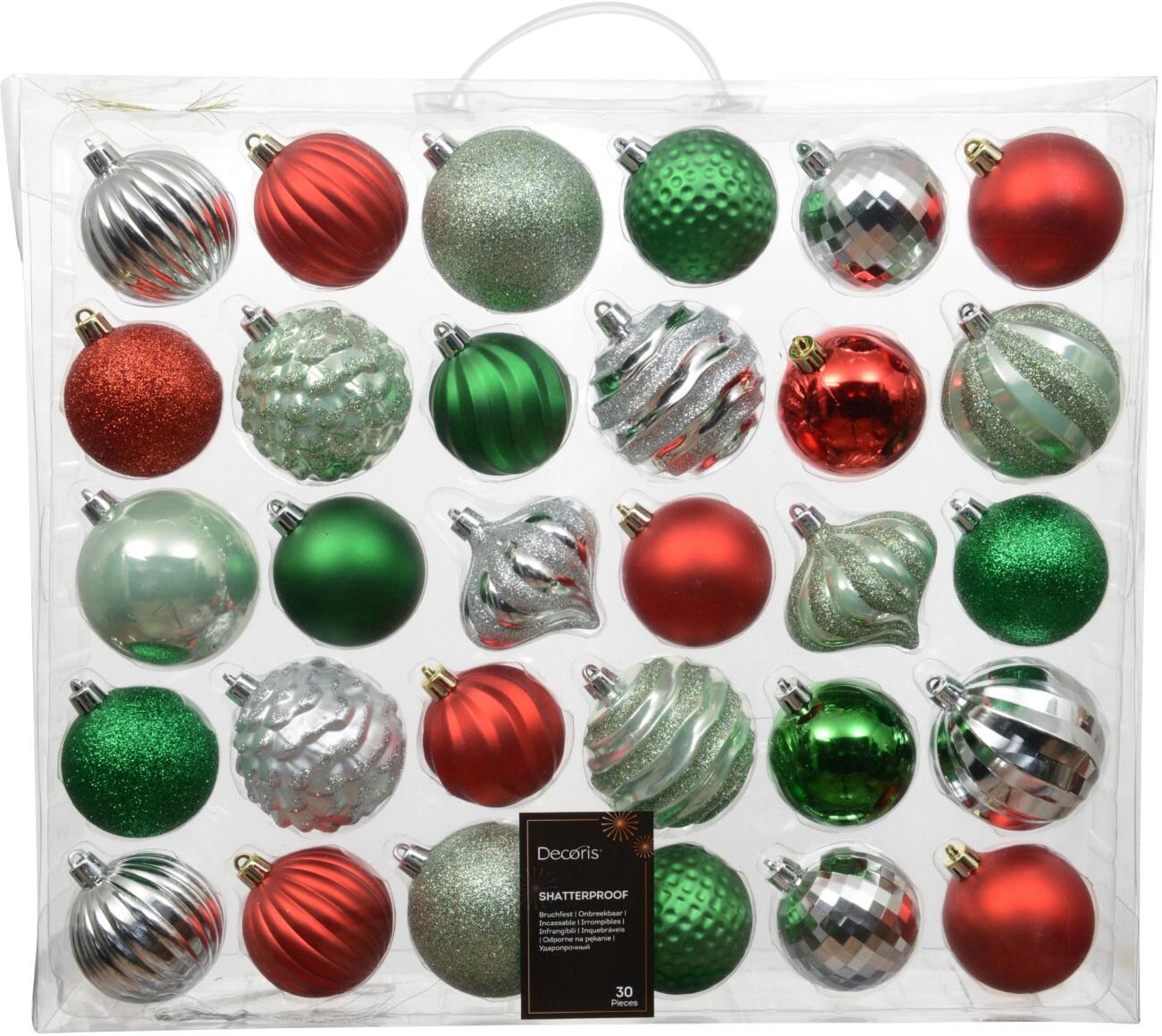 DECORIS Kerstbal Breukvast Decoratie Mix Kleurenassortiment 30 Stuks