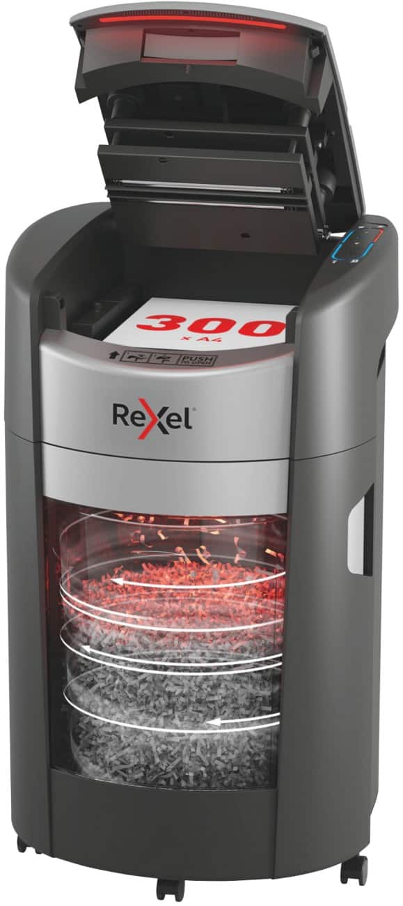 Rexel ShredMax Autofeed+ Papierversnipperaar 330 Vellen Snippers Veiligheidsniveau P-4 25 L